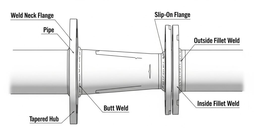 Weld Neck vs. Slip-On Flanges