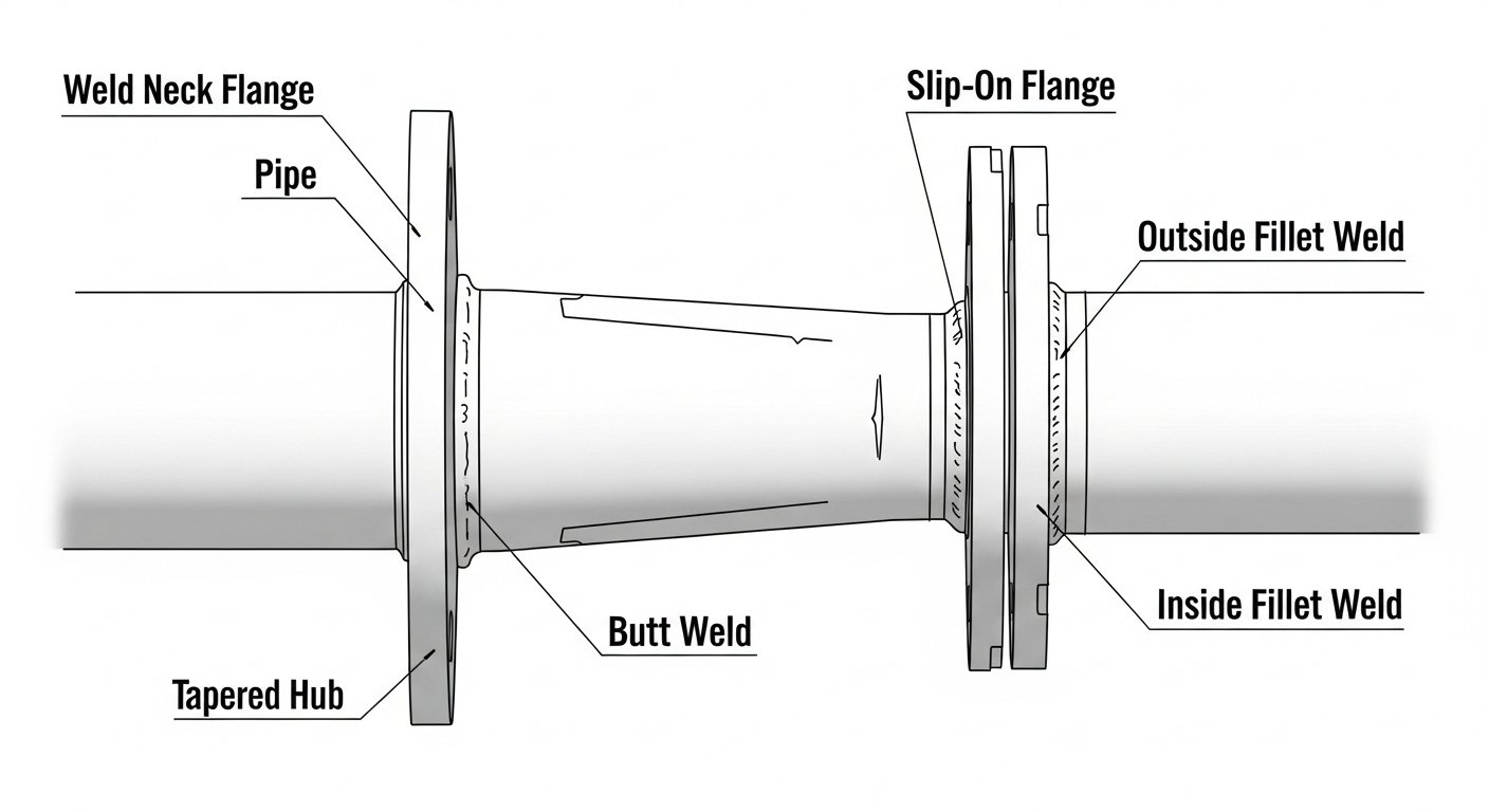 Weld Neck vs. Slip-On Flanges